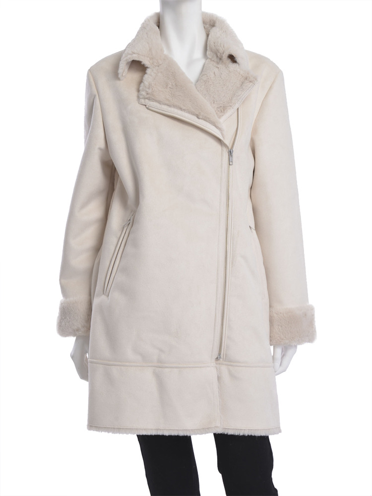 ≪SWEET掲載こじはるコラボ≫【DUO】 フェイクムートンライダースロングCT