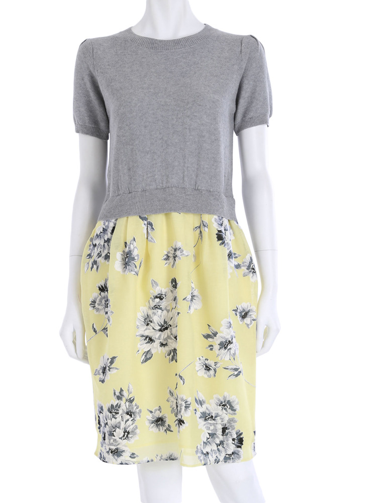 MERCURYDUO フラワーカラーオーガンジードッキングワンピース