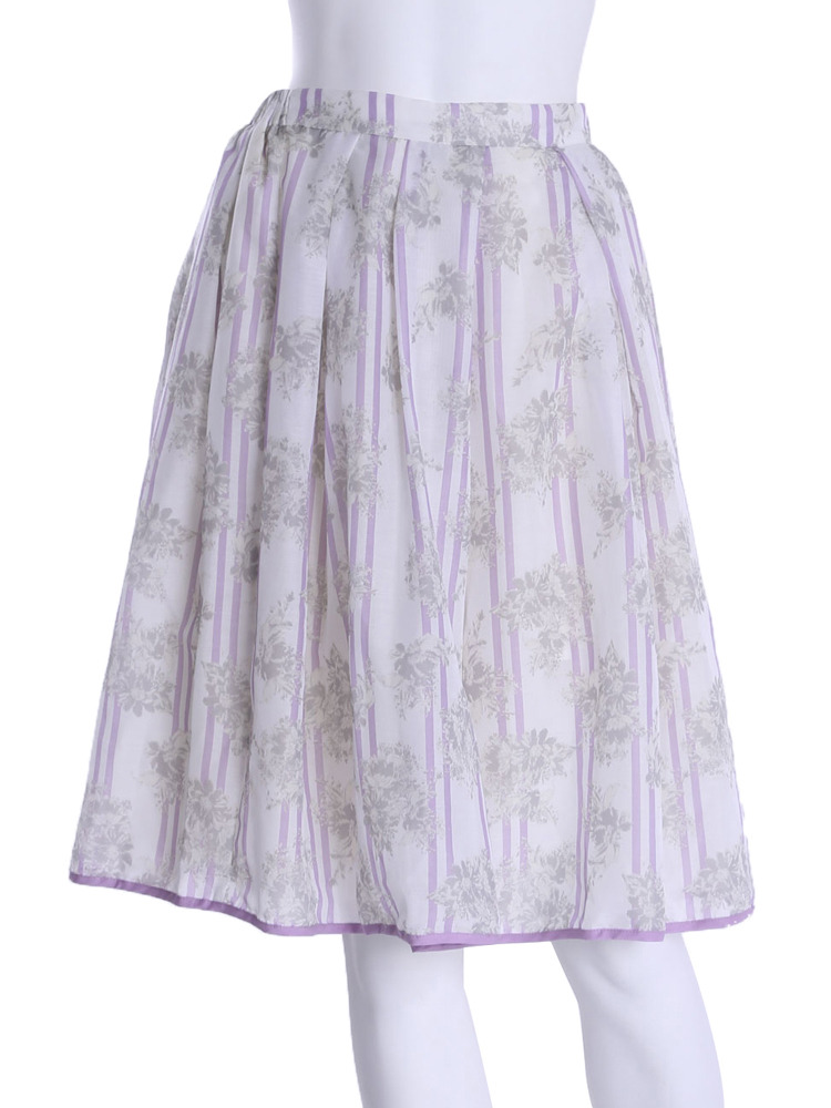 MERCURYDUO フラワーストライプギャザースカート