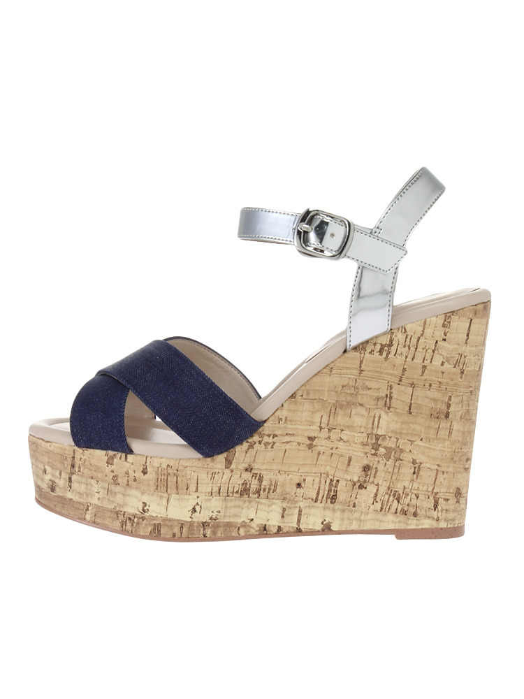 MERCURYDUO【GDS】 ミックスメタリックウェッジサンダル