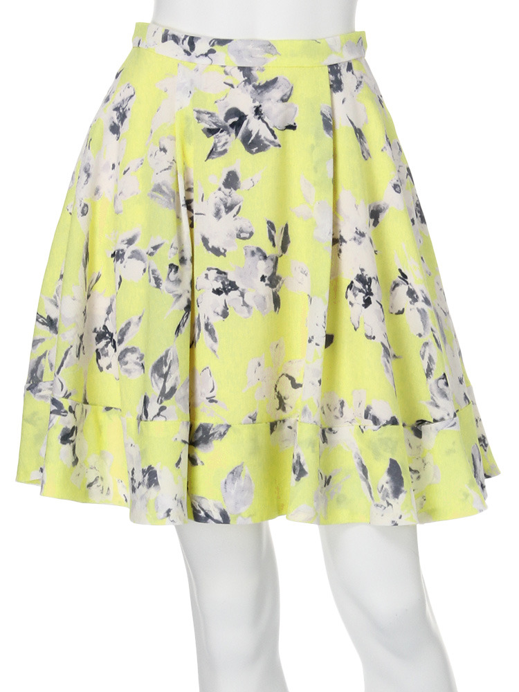 MERCURYDUO リゾートフラワータックフレアスカート