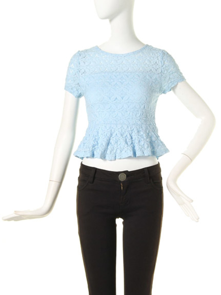 MURUA　ストレッチレースペプラムTOPS