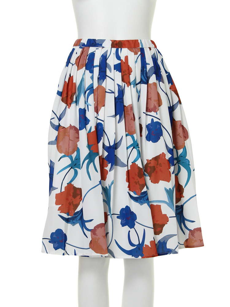 MURUA ミドルフラワープリーツスカート