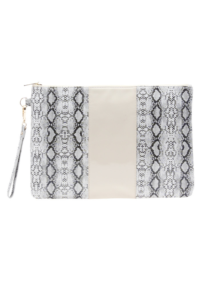 【MODE】カラーブロックパイソンクラッチBAG