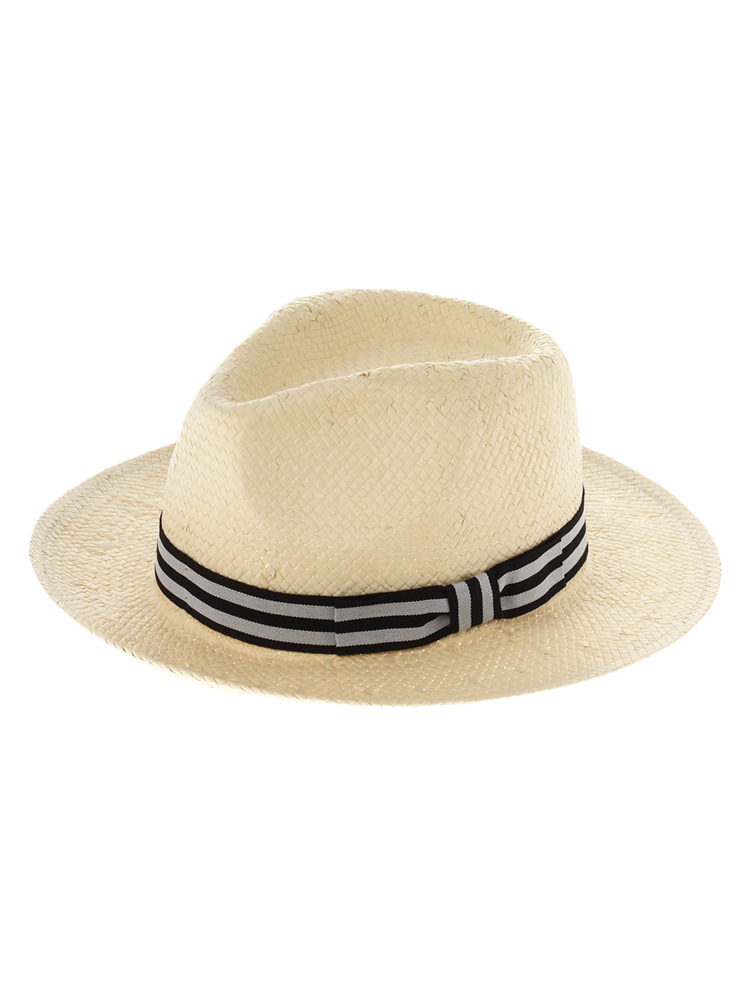 【goods】ボーダーリボン中折れＨＡＴ