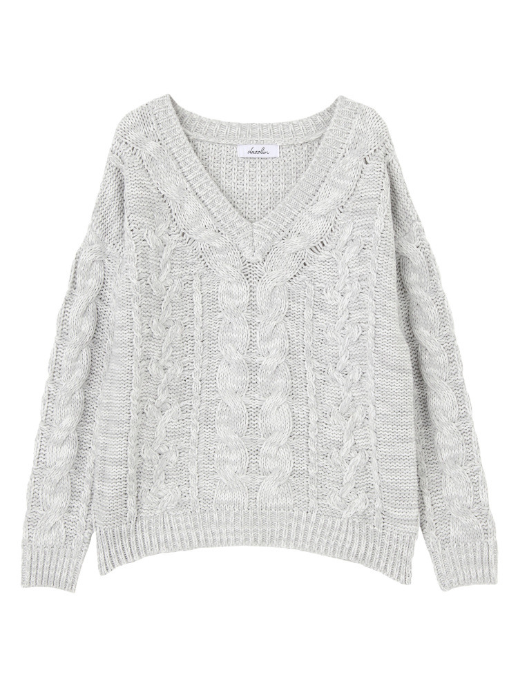 dazzlin ルーズケーブルニットプルオーバー