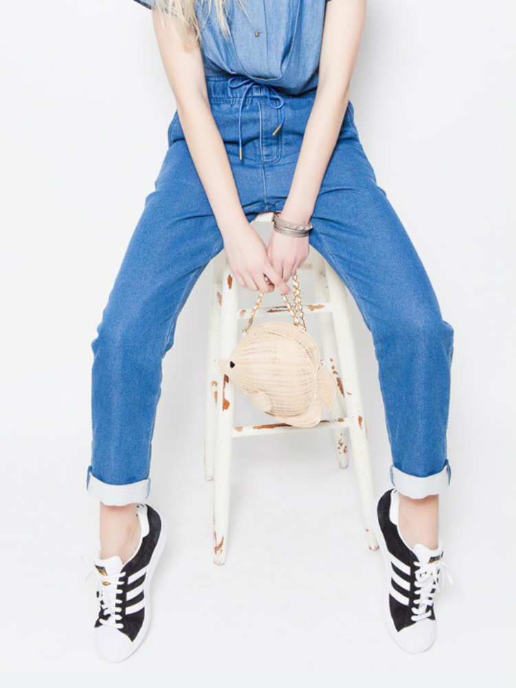 LAGUNAMOON　ドロストリラックスデニムパンツ