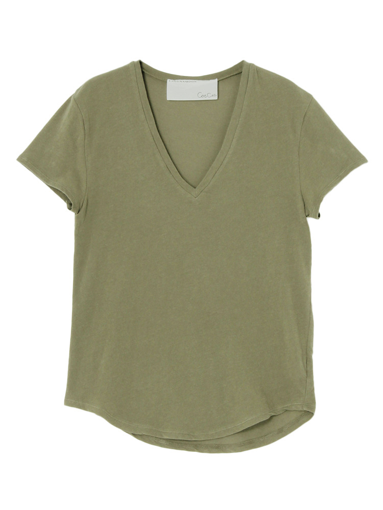 斜行VネックTシャツ【コラボ】