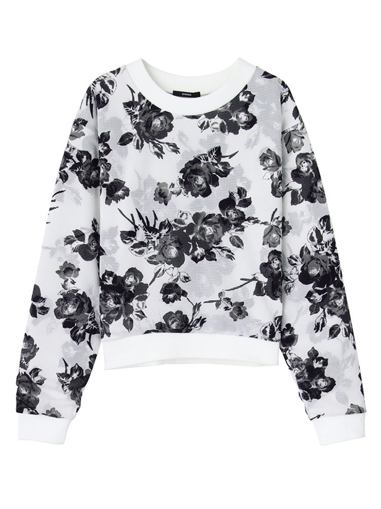 W PRINT FLOWER TOP