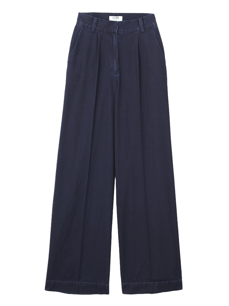DENIMハイウエストバギーパンツ