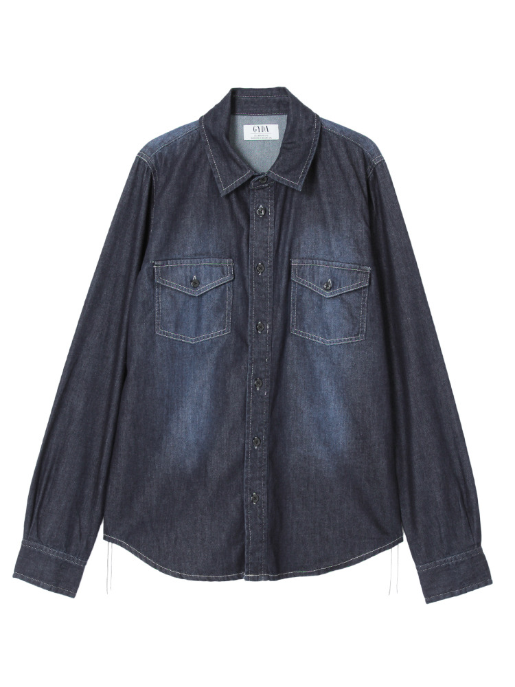 One　wash denim シャツ