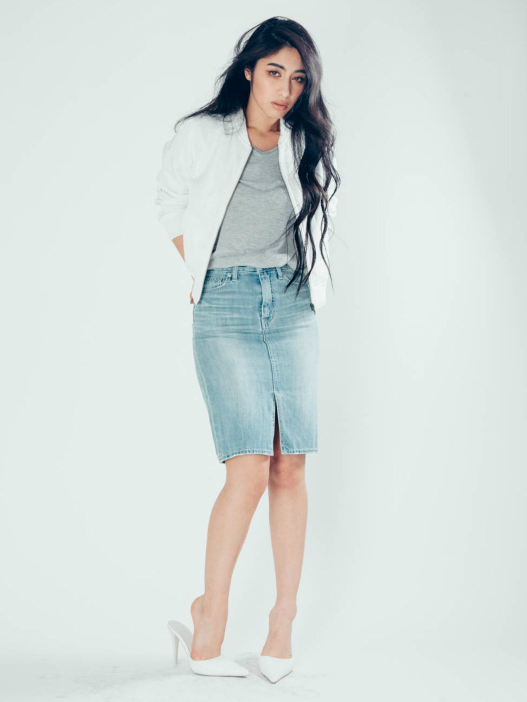 フロントスリットデニムスカート