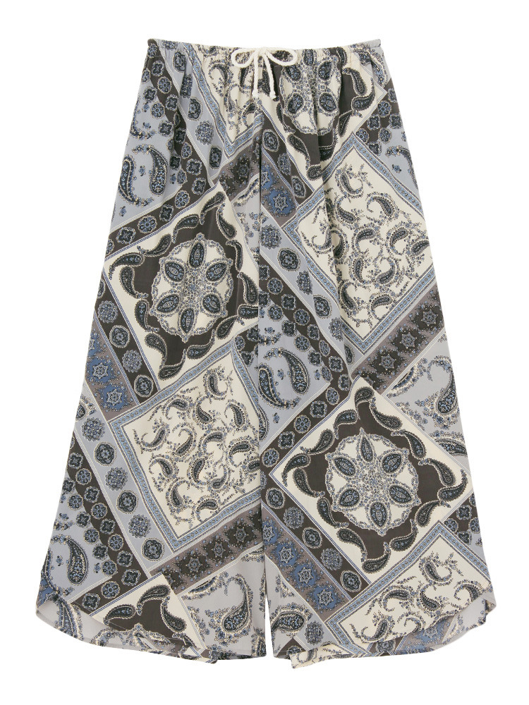 GYDA カラーペイズリースリットパンツ