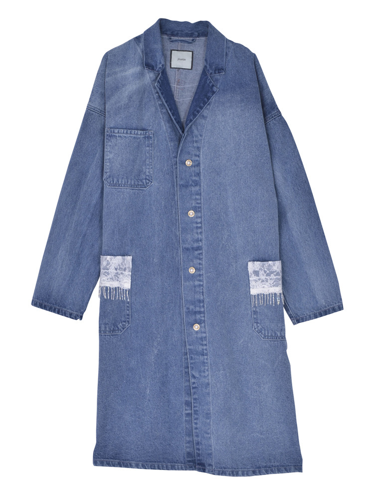 jouetie レースリメイクデニムロングジャケット
