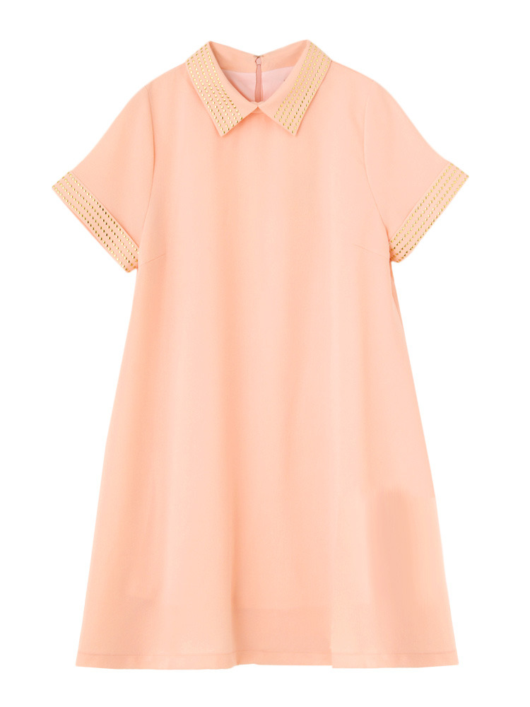 jouetie スタッズ衿Aラインワンピース