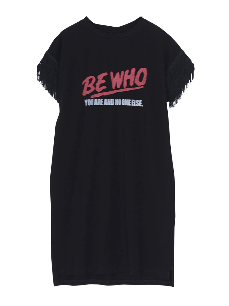 jouetie 袖フリンジリメイクTワンピース