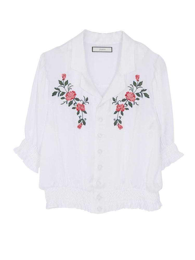 高橋愛コラボ花刺繍ブラウス
