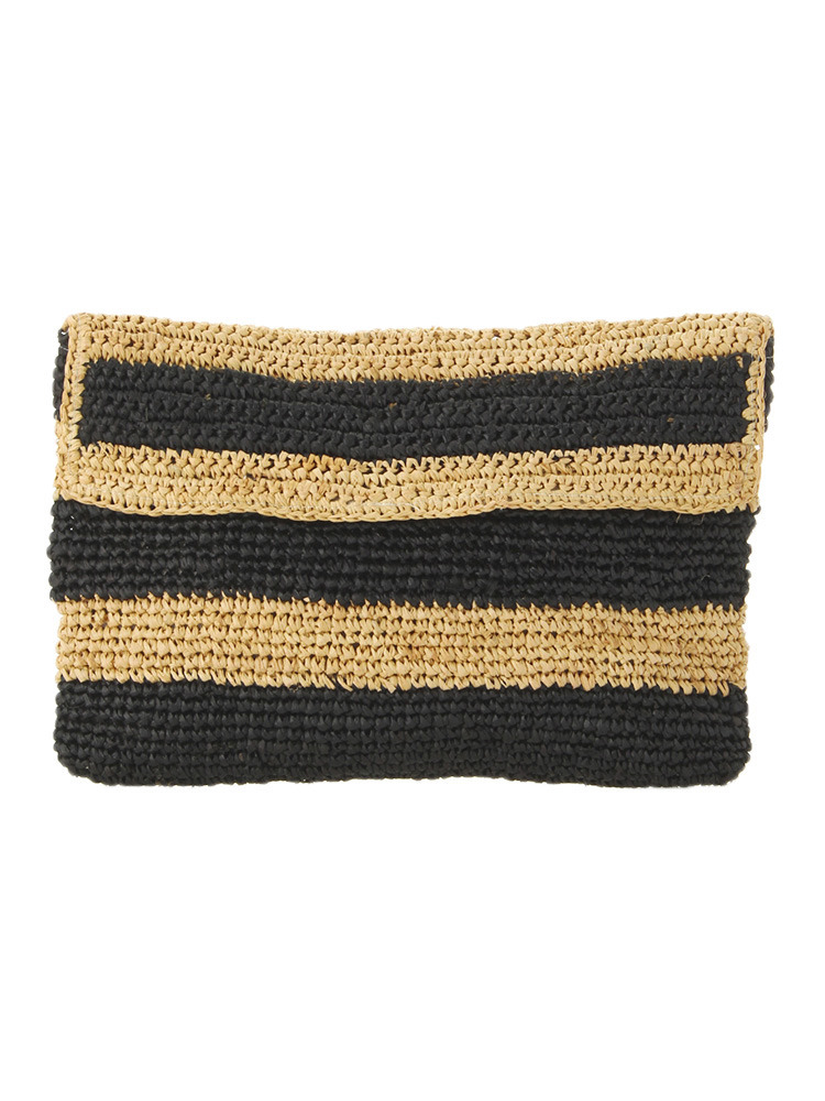 bujibaja Rafia ボーダーClutch