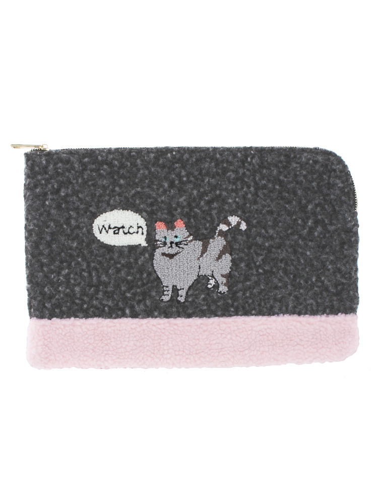 【Casselini】 ボアエンブロイダリークラッチ