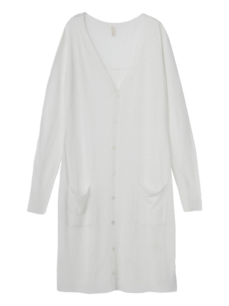 Ungrid リネンロングニットカーデ