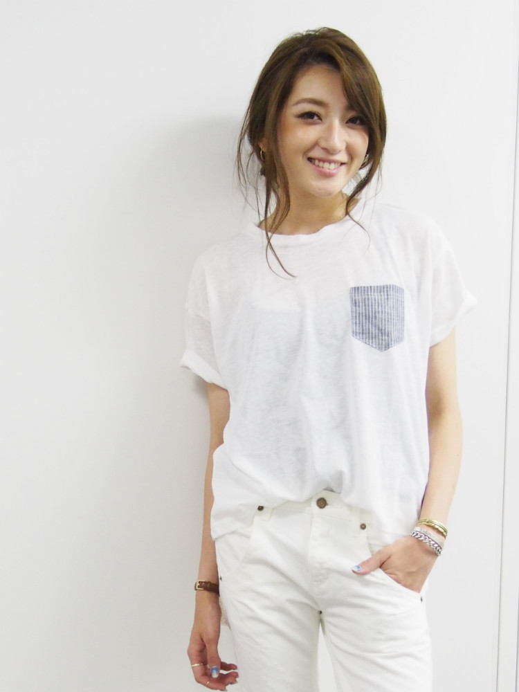 ストライプポケットTee