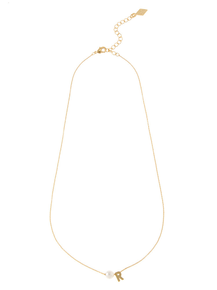 イニシャルパールネックレス (R)