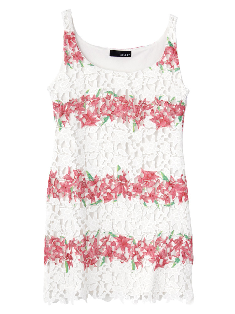 RESEXXY レースフラワーボーダーワンピース