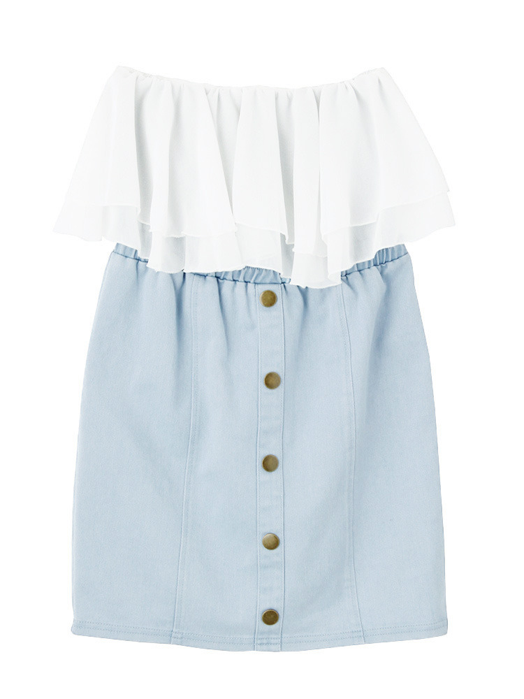 RESEXXY デニムシフォンコンビワンピース