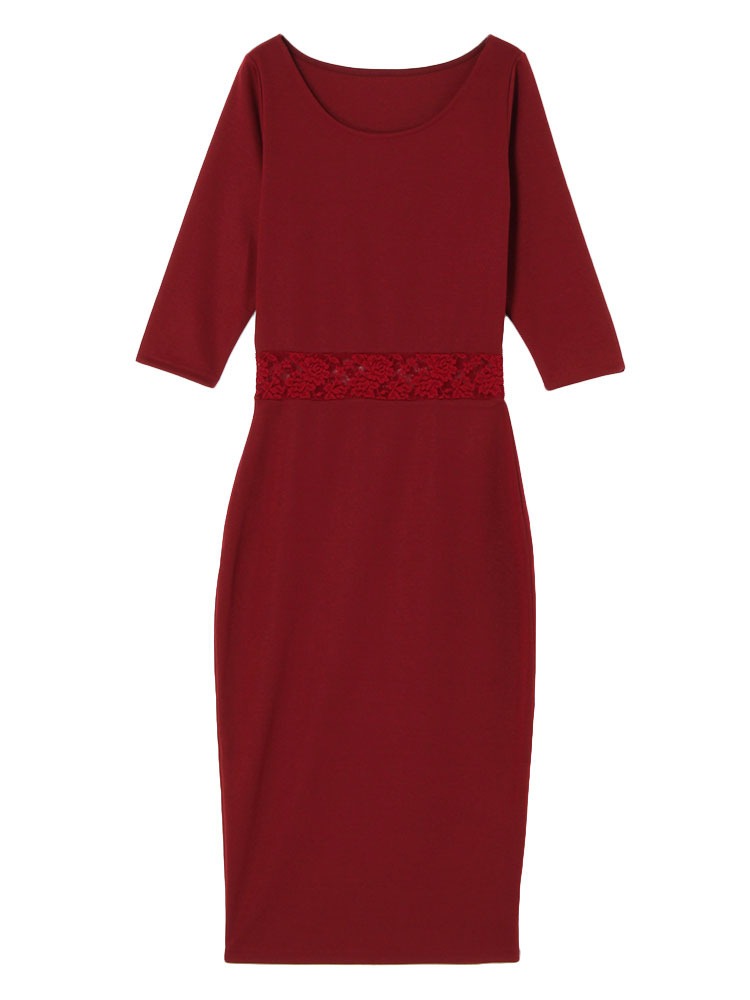 RESEXXYウエストレースポンチミディーワンピース