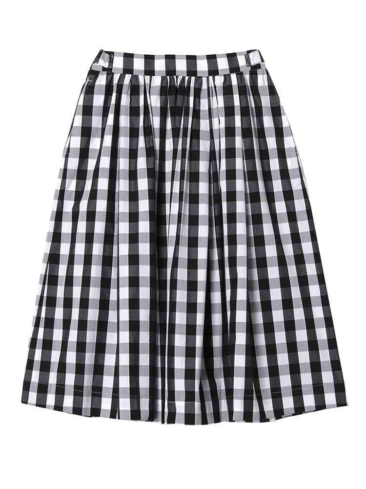 【YUGE】BIG GINGHAM GATHER Skirt