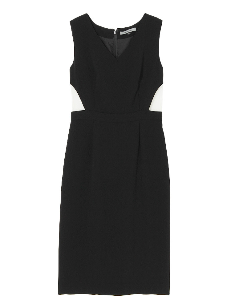 【HAN】Vネックチュール切替ワンピース