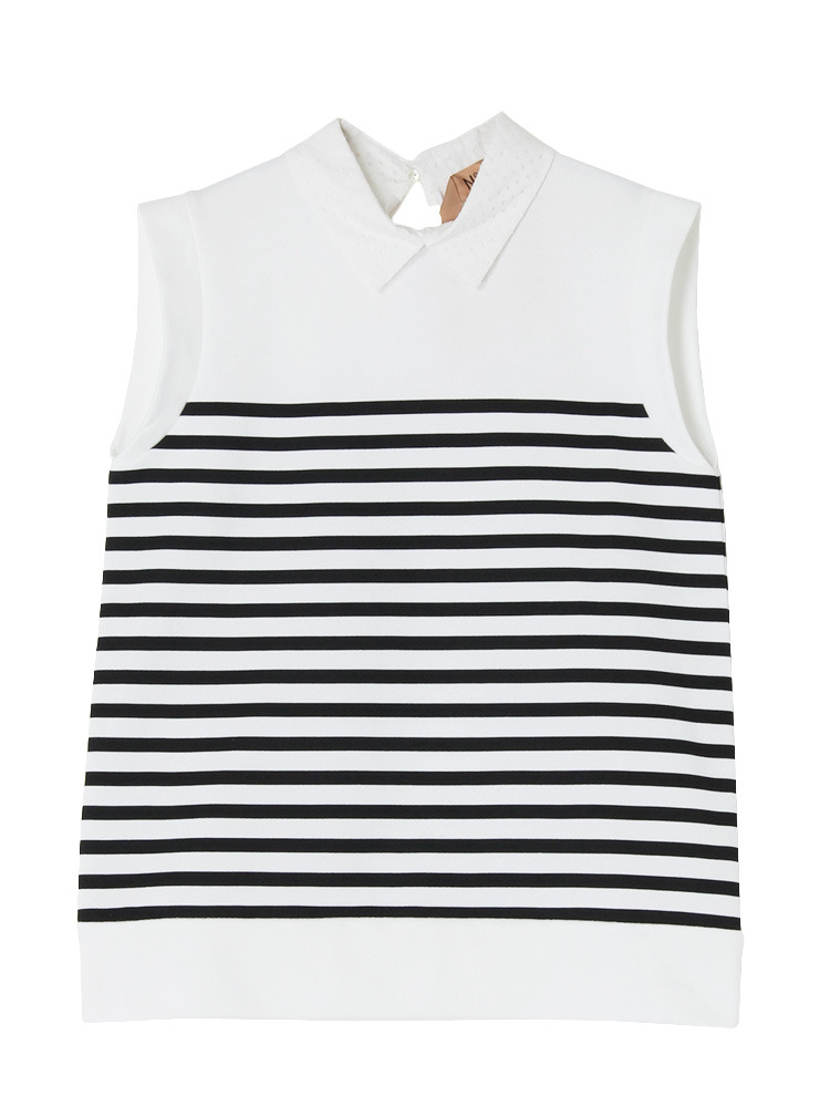 【NO21】BORDER SLVLESS SWEAT