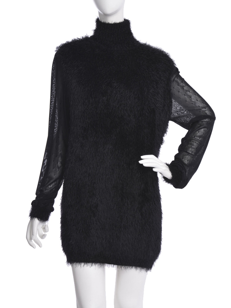 【arコラボ】merry jenny ドットチュールドッキングニットワンピース