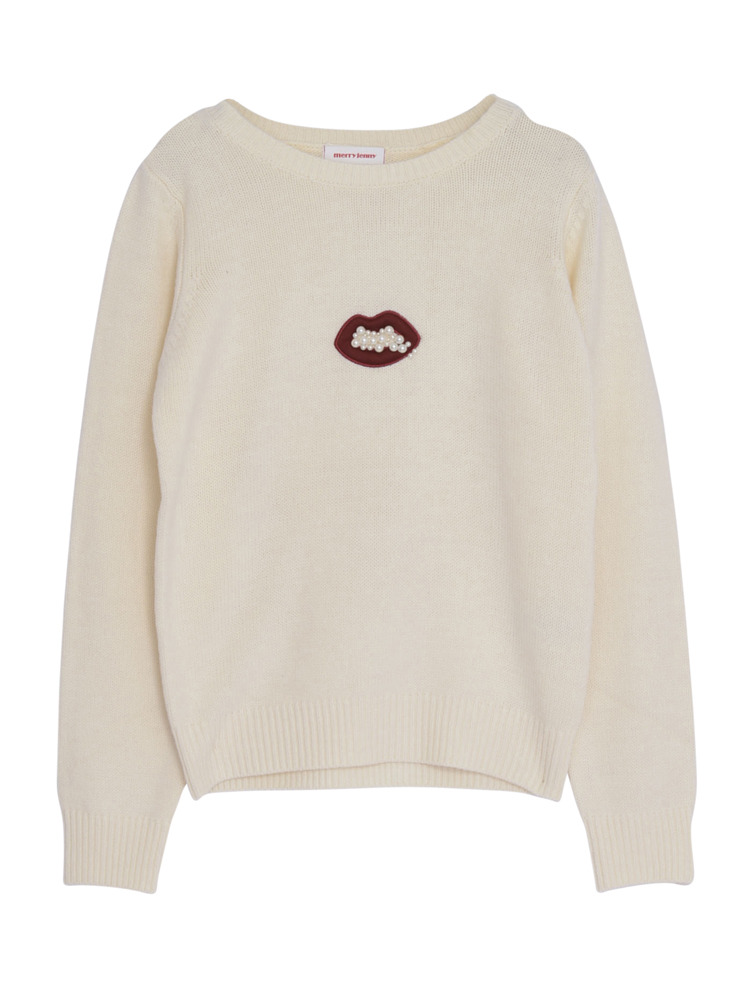 merry jenny ミドルゲージlipパールニット