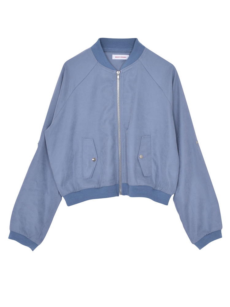 merry jennyデザインスリーブショートブルゾン