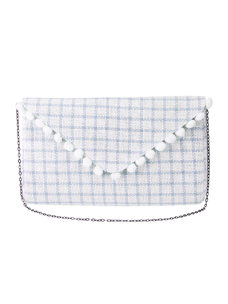 merry jenny ポンポンチェッククラッチ