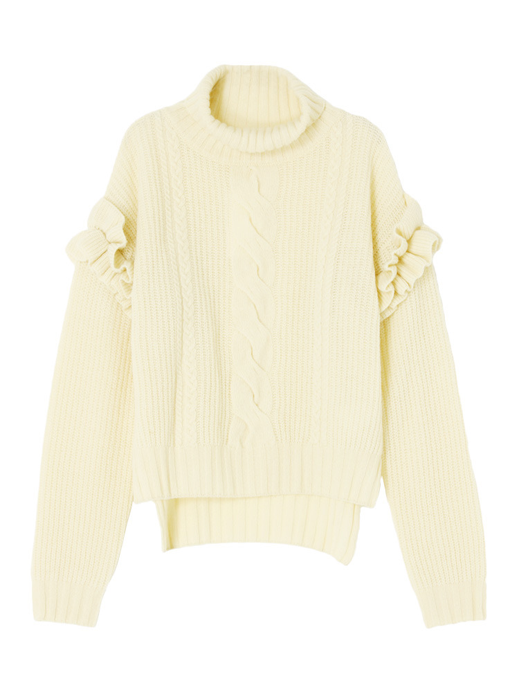 merry jenny【八木アリサコラボ】ウール袖フリルニット