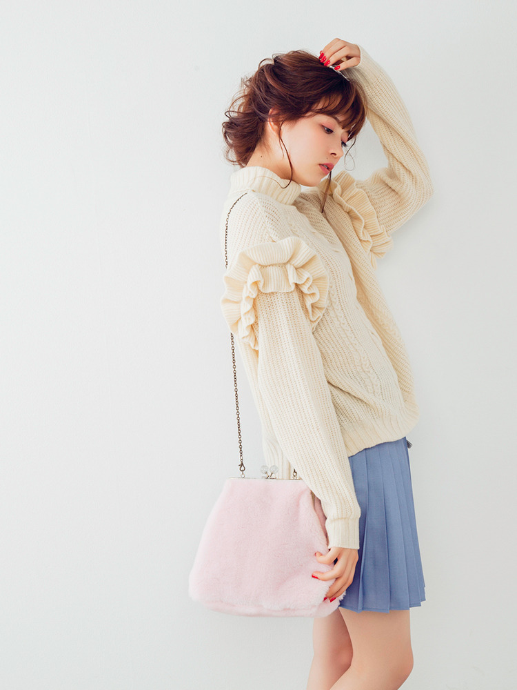 【八木アリサコラボ】ファーがま口bag