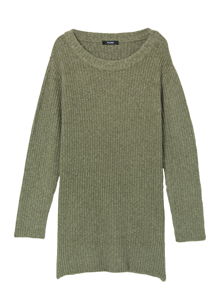 FLOVE リブニットスリットトップス