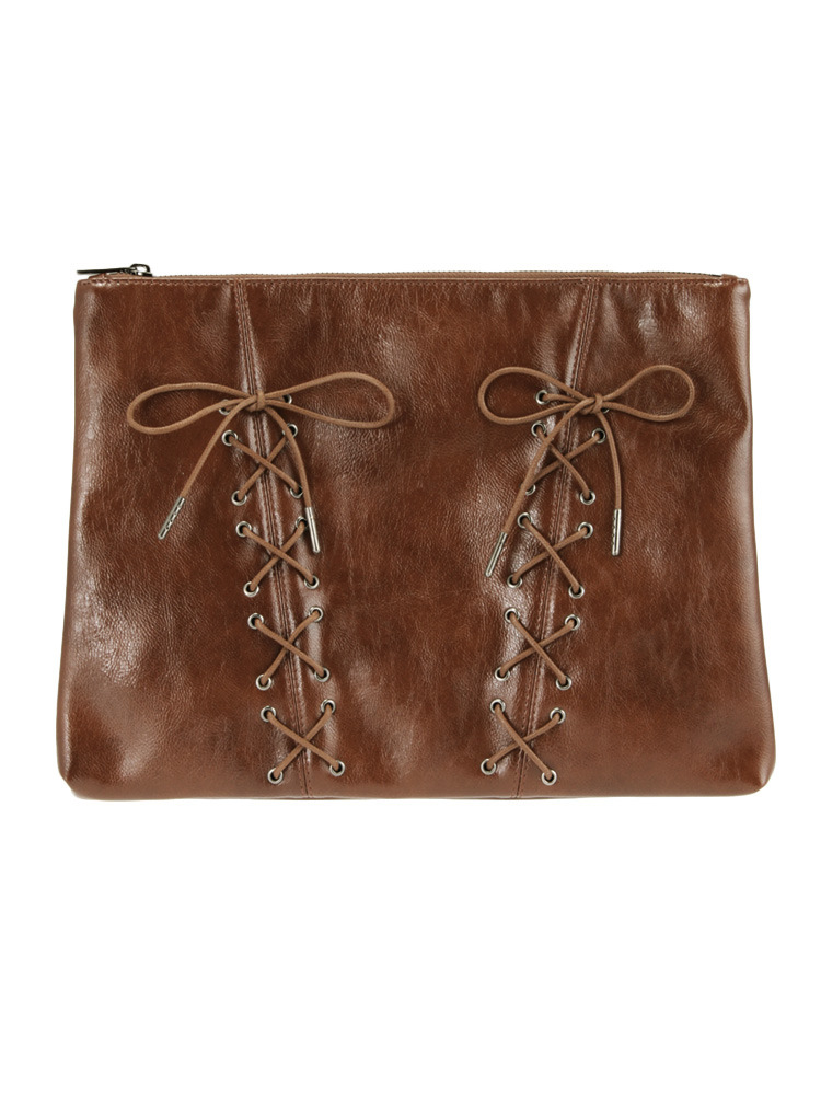 EATME レースアップクラッチ(新色:ブラウン)