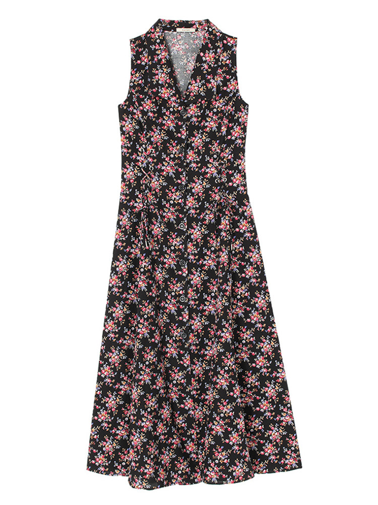 EATME ヴィンテージフラワーミモレワンピース