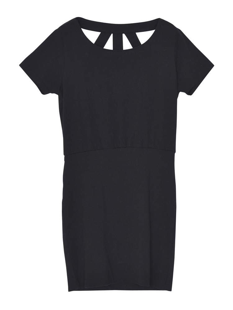 EVRIS バックデザインコンビワンピ