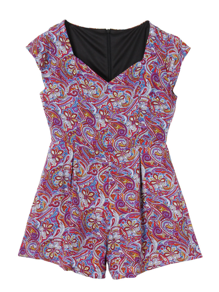 EVRIS ペイズリーオールインワンワンピ