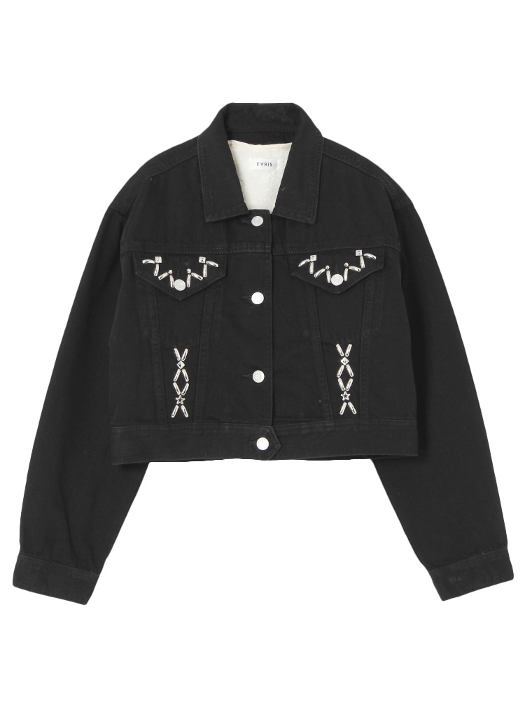 EVRIS ヴィンテージスタッズデニムブルゾン