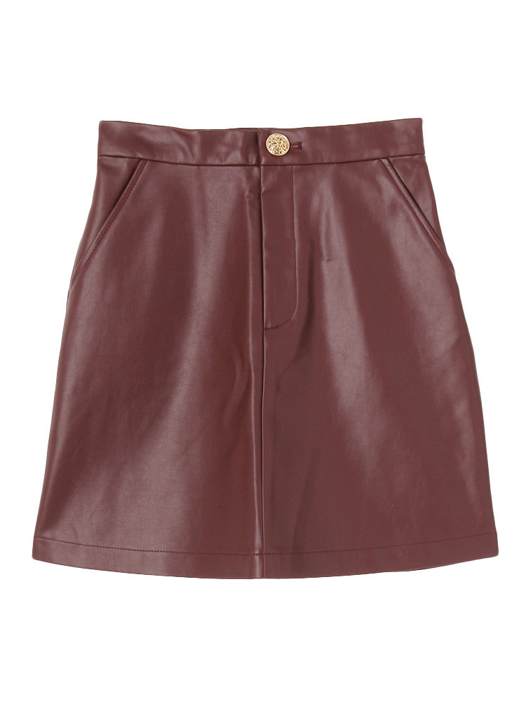 EVRIS　フェイクレザー台形スカート