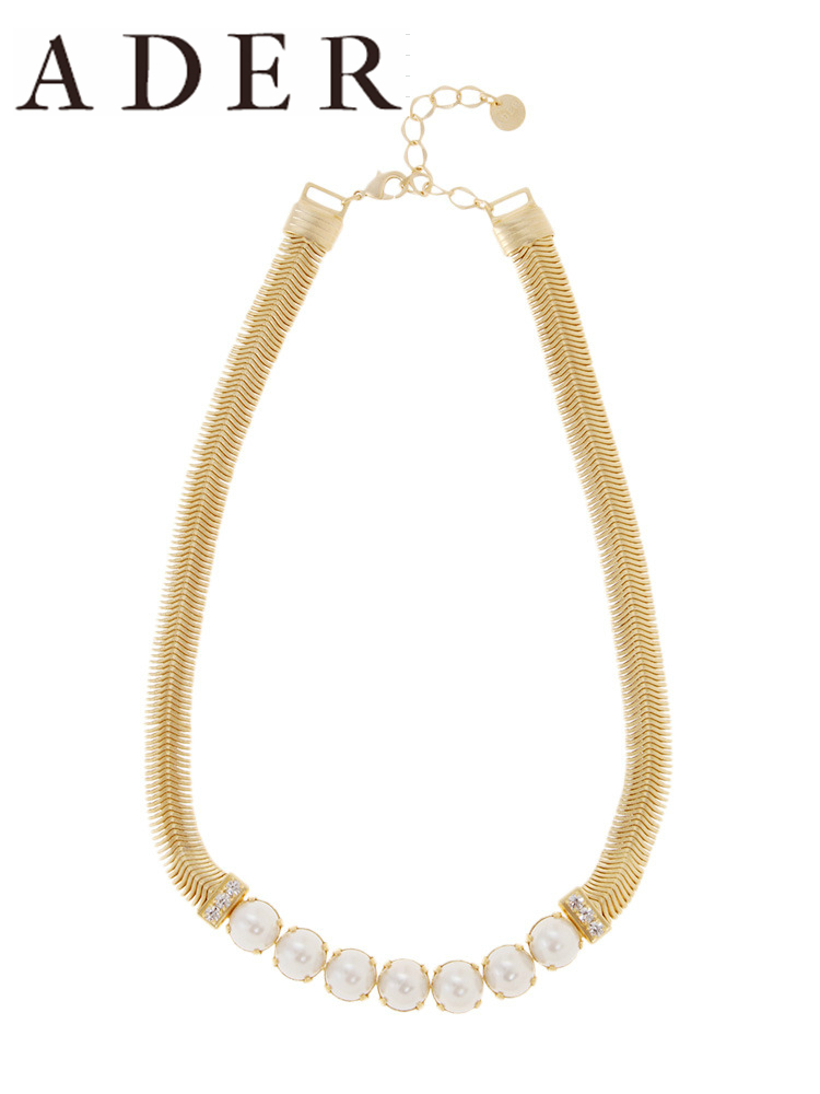 【ADER】パールコブラチェーンショートネックレス