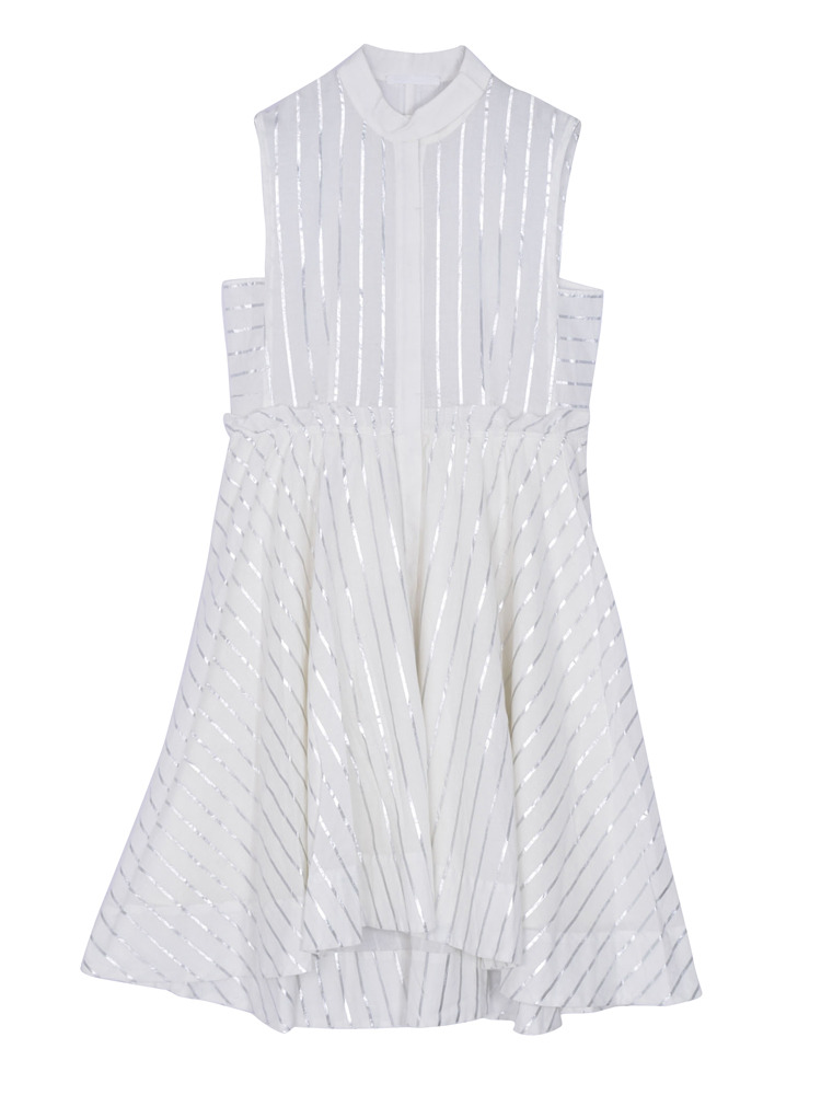 thpry+color スタンドネックアシメシャツワンピース【2015夏新作】