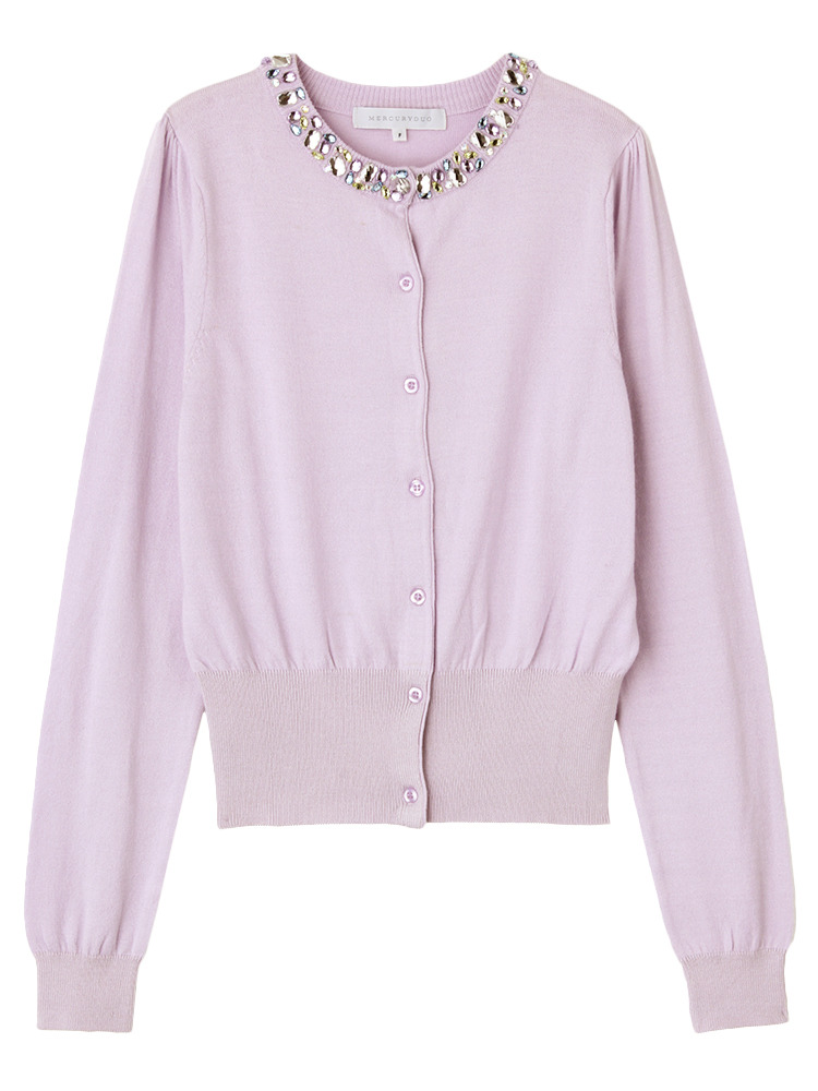 MERCURYDUO ビジュネックLadyニットカーデ