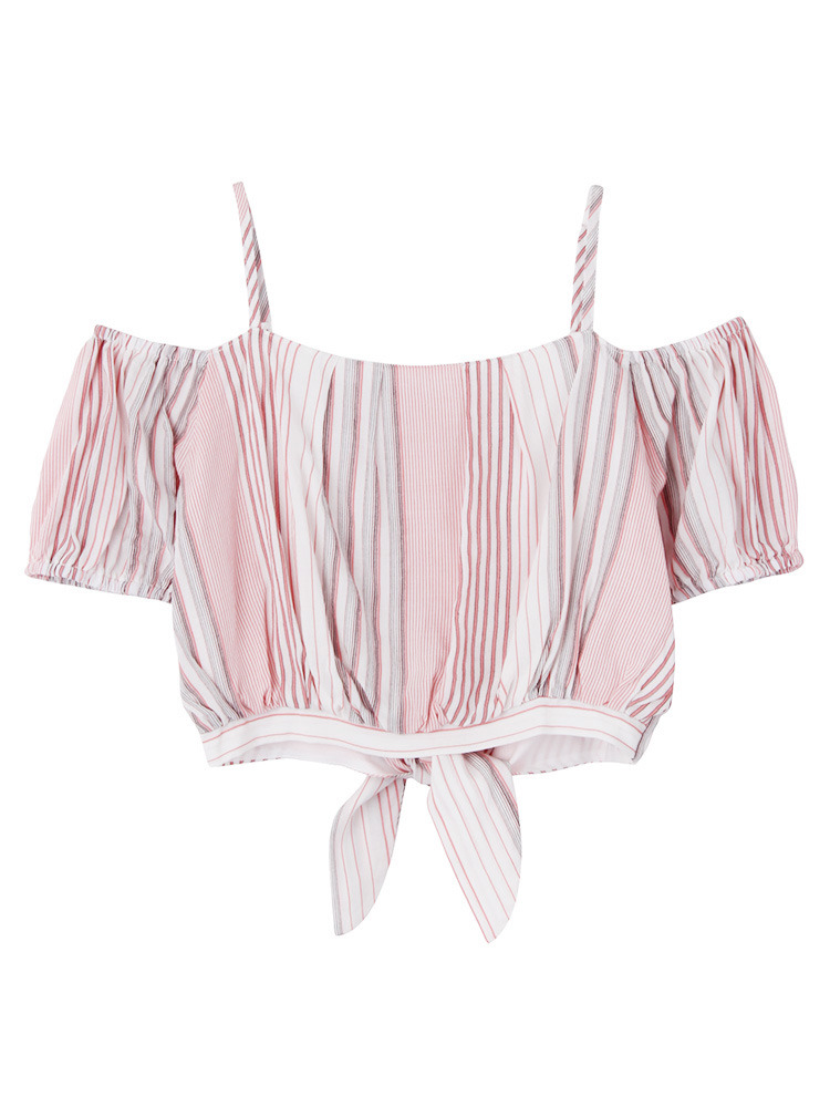 MERCURYDUO≪小嶋陽菜コラボ≫【DUO】 ストライプオフショルブラウス