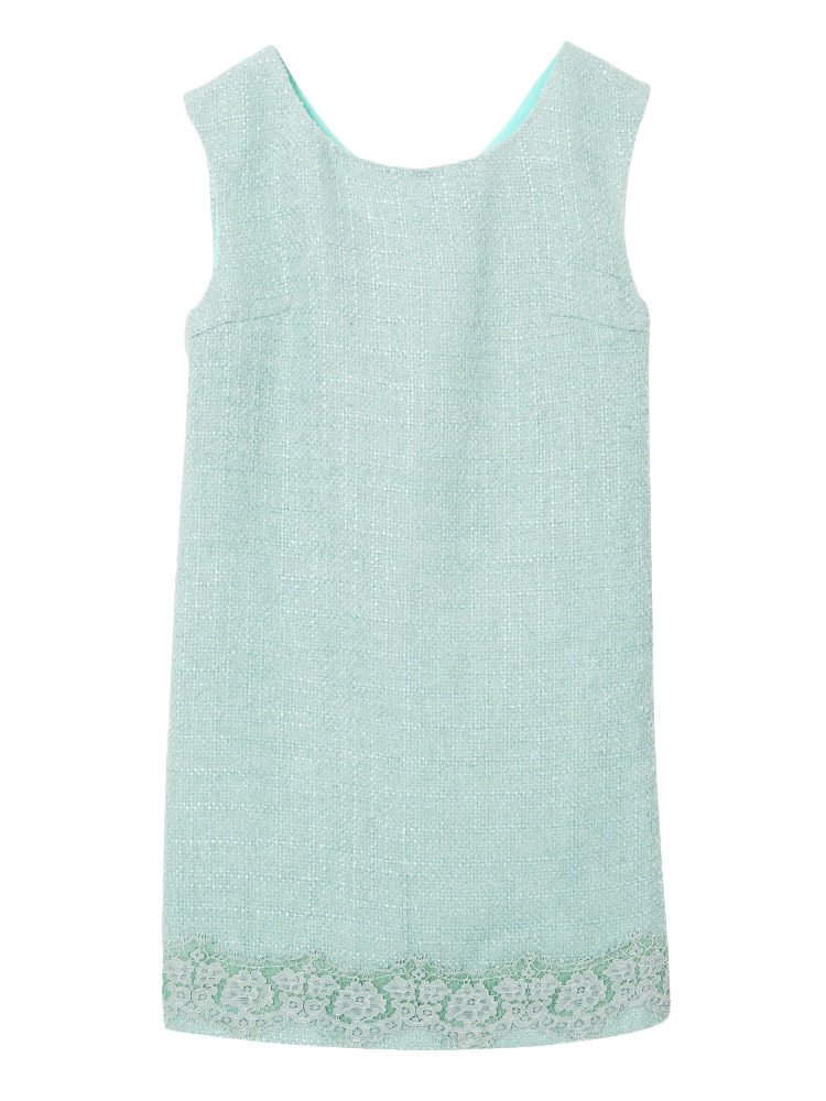 MERCURYDUO ツイードプリーツIラインワンピース